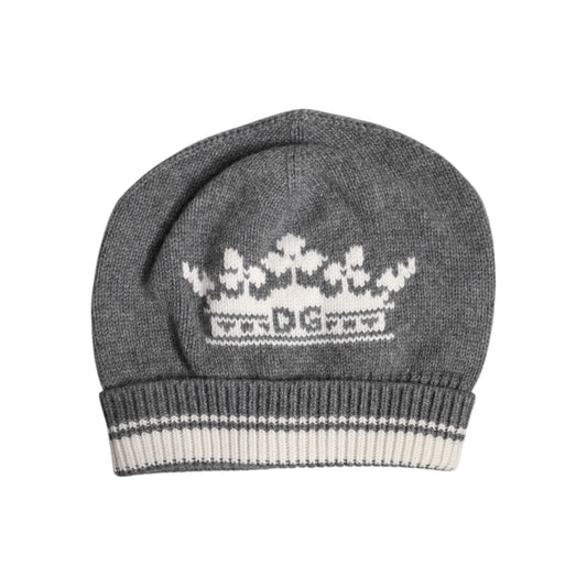 Dolce & Gabbana Gray Cashmere Knitted Winter Beanie Hat HAT9676