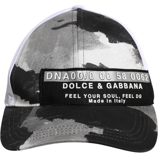 Dolce & Gabbana White Gray Camouflage 6 Panels Baseball Cap