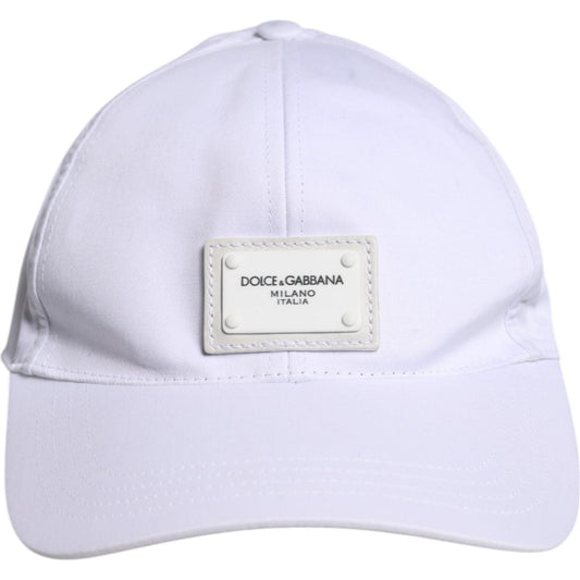 Dolce & Gabbana White DG Logo Plaque 6 Panels Baseball Cap