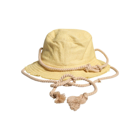 Dolce & Gabbana Yellow Cotton Wide Brim Bucket HAT9696-59