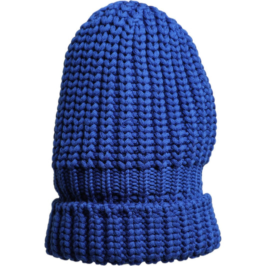 Dolce & Gabbana Blue Wool Knitted Winter Beanie Hat