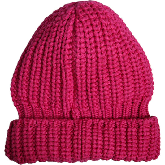 Dolce & Gabbana Pink Solid Wool Knitted Winter Beanie Hat