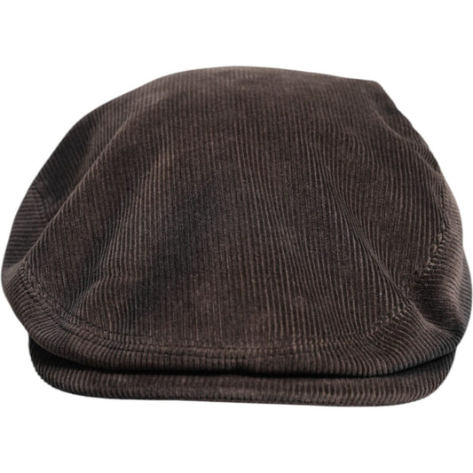 Dolce & Gabbana Brown Cotton Newsboy Capello Cabbie Hat