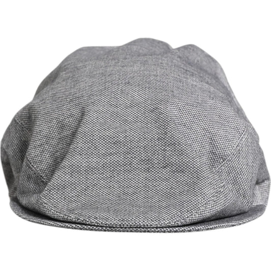 Dolce & Gabbana Gray Cotton Newsboy Capello Cabbie Hat