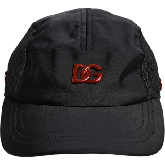 Dolce & Gabbana Black Nylon Logo 6 Panels Baseball Cap