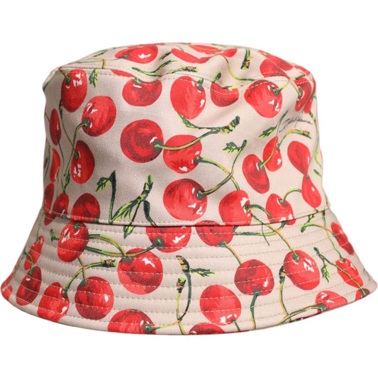 Dolce & Gabbana Beige Cotton Printed Wide Brim Bucket Hat