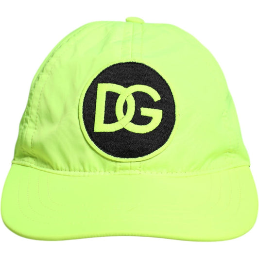Dolce & Gabbana Yellow Green DG Logo 6 Panels Baseball Cap