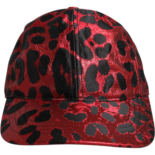 Dolce & Gabbana Red Leopard DG Logo 6 Panels Baseball Cap