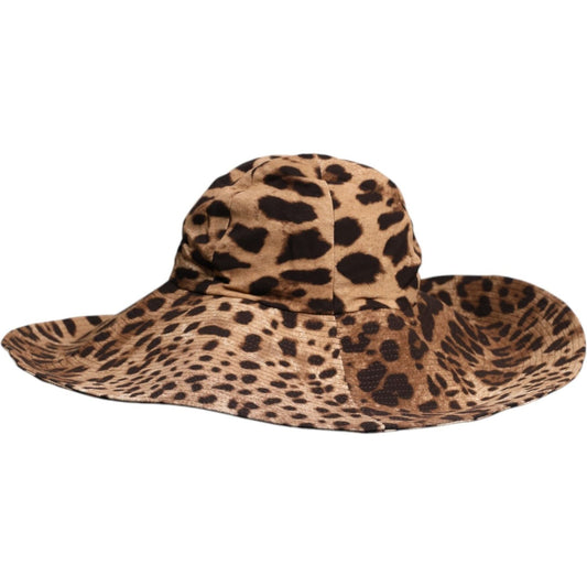 Dolce & Gabbana Brown Leopard Viscose Women Bucket Hat