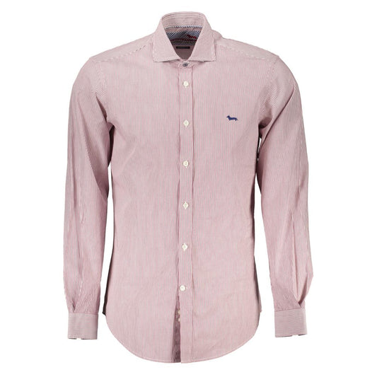 Harmont & Blaine Chic Pink Narrow-Fit Organic Cotton Shirt Harmont & Blaine Thistle