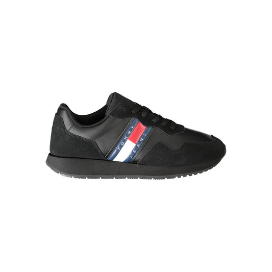 Tommy Hilfiger Black Leather Men Sneaker Tommy Hilfiger Dark Slate Gray