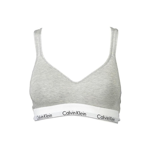 Calvin Klein Gray Cotton Women Bralette Calvin Klein Light Gray