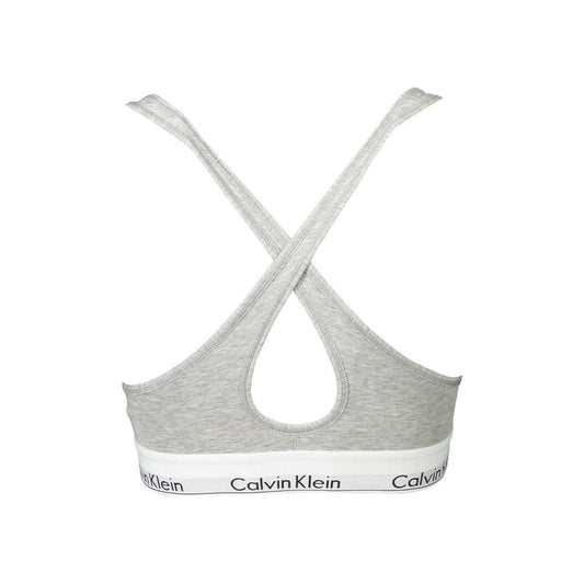 Calvin Klein Gray Cotton Women Bralette Calvin Klein Light Gray