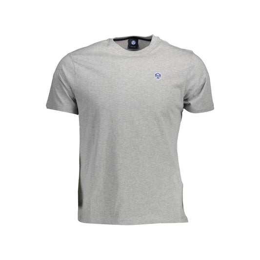 North Sails Gray Cotton Men T-Shirt North Sails Dark Gray