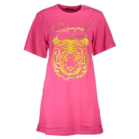 Cavalli Class Pink Cotton Women Top Cavalli Class Pale Violet Red