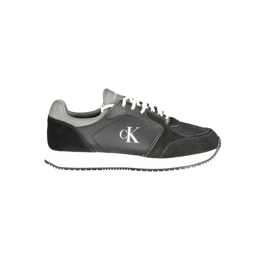Calvin Klein Black Leather Men Sneaker Calvin Klein Dark Slate Gray