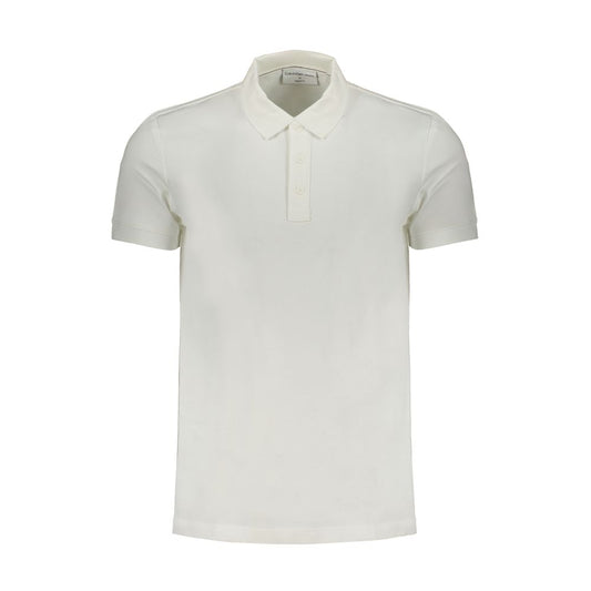 Calvin Klein White Cotton Polo Shirt Calvin Klein Light Gray