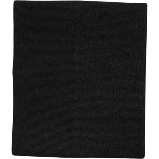 Dolce & Gabbana Black Cashmere Knitted Neck Warmer Foulard Scarf
