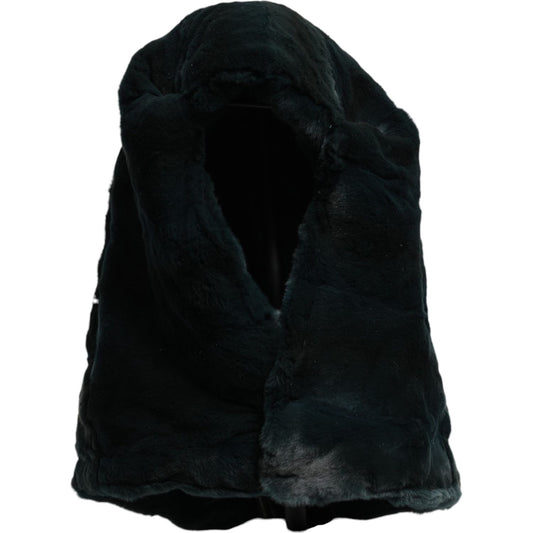 Dolce & Gabbana Black Weasel Fur Womens Beanie Hat