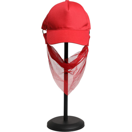 Dolce & Gabbana Red Cotton 6 Panels Women Baseball Cap