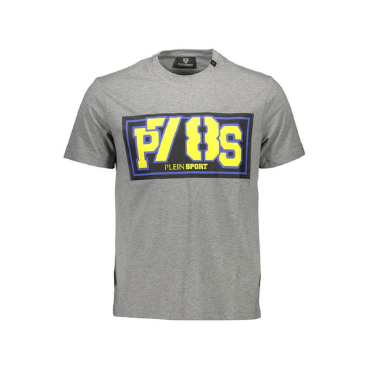 Plein Sport Gray Cotton Men T-Shirt Plein Sport Dark Gray