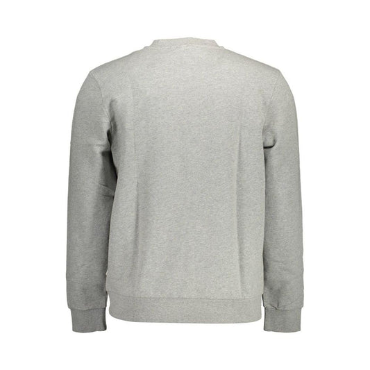 Napapijri Gray Cotton Men Sweater Napapijri Dark Gray
