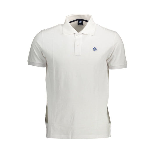 North Sails White Cotton Men Polo Shirt North Sails Light Gray