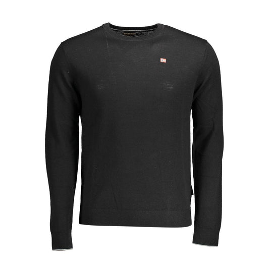 Napapijri Black Wool Men Sweater Napapijri Dark Slate Gray