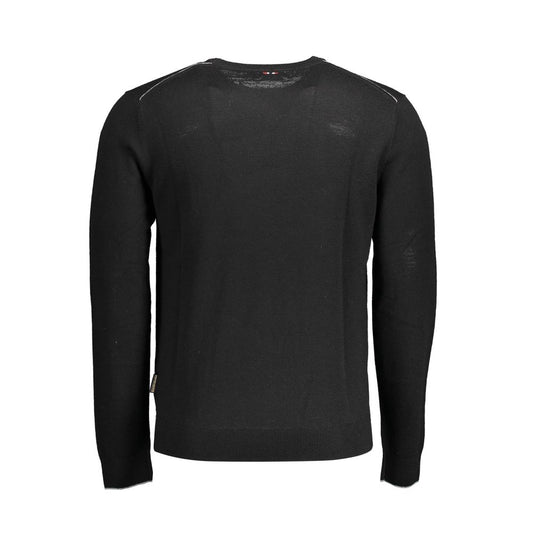 Napapijri Black Wool Men Sweater Napapijri Dark Slate Gray