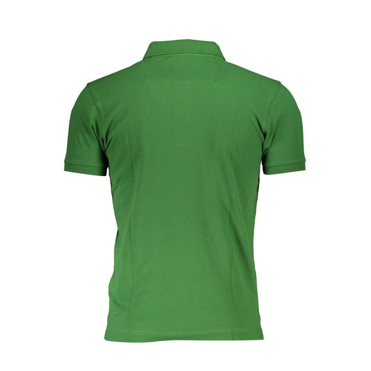 La Martina Green Cotton Men Polo Shirt La Martina Dark Olive Green