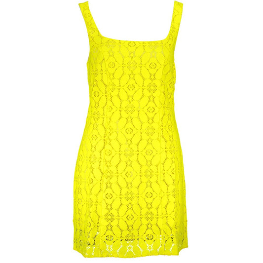 Desigual Yellow Polyester Women Sleeveless Dress Desigual Yellow