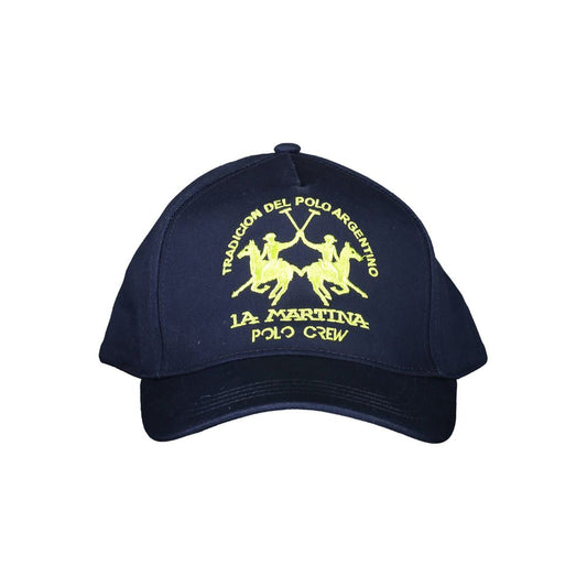 La Martina Blue Cotton Hats & Cap La Martina Dark Slate Gray