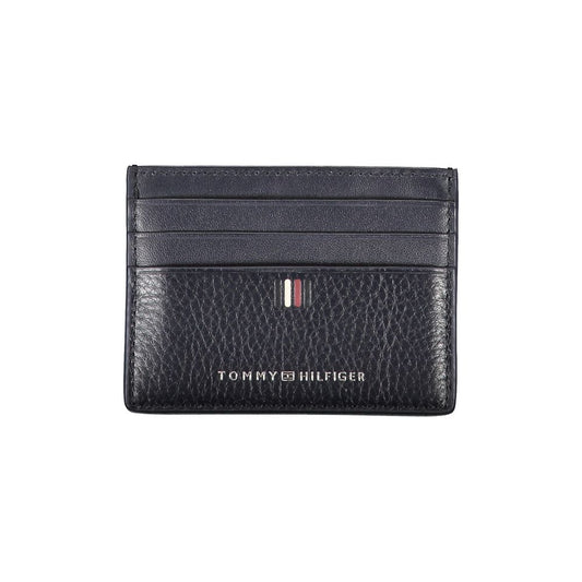 Tommy Hilfiger Sleek Blue Leather Card Holder with Contrast Details Tommy Hilfiger Dark Slate Gray