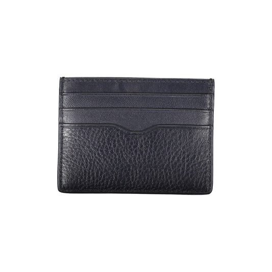 Tommy Hilfiger Sleek Blue Leather Card Holder with Contrast Details Tommy Hilfiger Dark Slate Gray