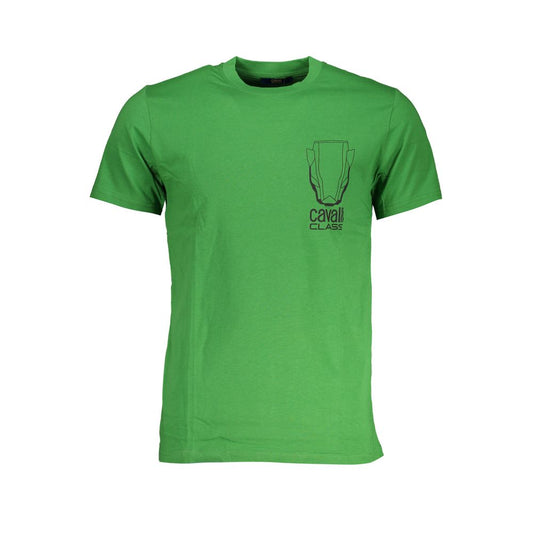 Cavalli Class Green Cotton T-Shirt Cavalli Class Sea Green