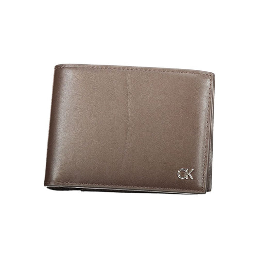 Calvin Klein Brown Leather Wallet Calvin Klein Dim Gray