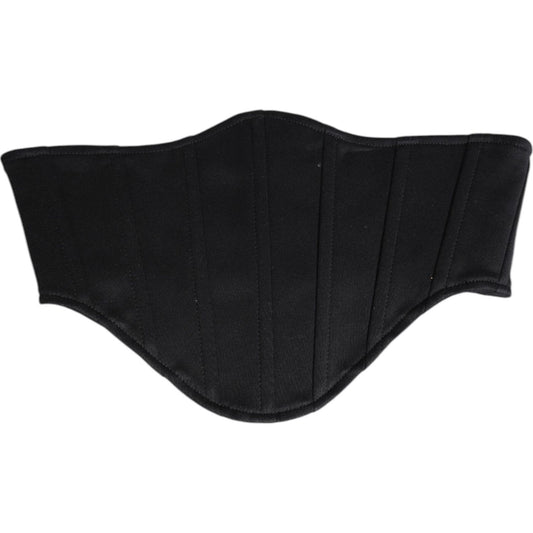 Dolce & Gabbana Black Cotton Waist Tuxedo Belt Cummerbund