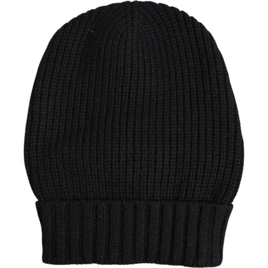Dolce & Gabbana Black Cashmere Knitted Winter Beanie Hat