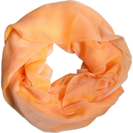 Dolce & Gabbana Orange Silk Rectangle Wrap Shawl Scarf