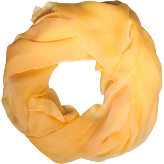 Dolce & Gabbana Yellow Silk Rectangle Wrap Shawl Scarf