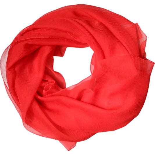 Dolce & Gabbana Red Silk Rectangle Women Wrap Shawl Scarf