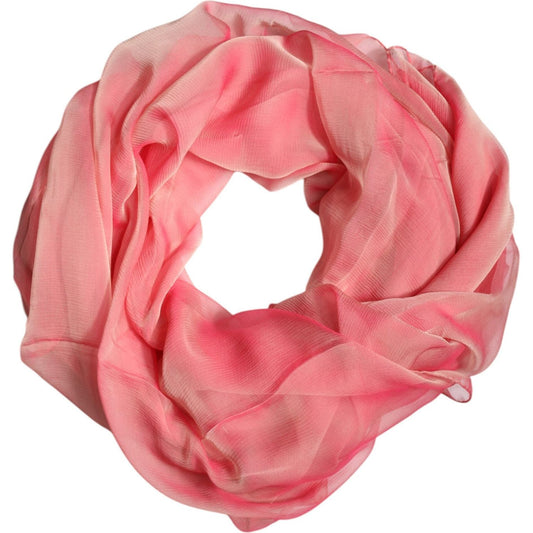 Dolce & Gabbana Pink Silk Rectangle Women Wrap Shawl Scarf