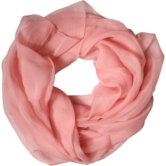 Dolce & Gabbana Pink Silk Rectangle Women Wrap Shawl Scarf