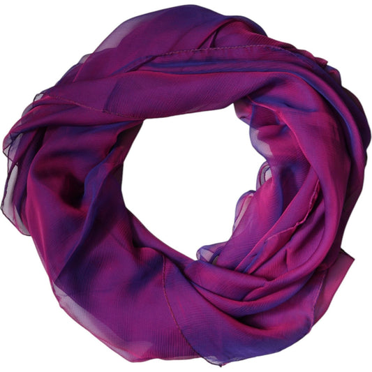 Dolce & Gabbana Purple Silk Rectangle Wrap Shawl Scarf