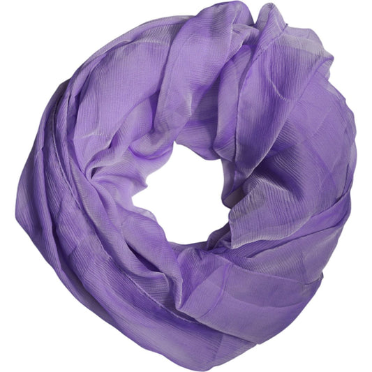 Dolce & Gabbana Purple Silk Rectangle Wrap Shawl Scarf