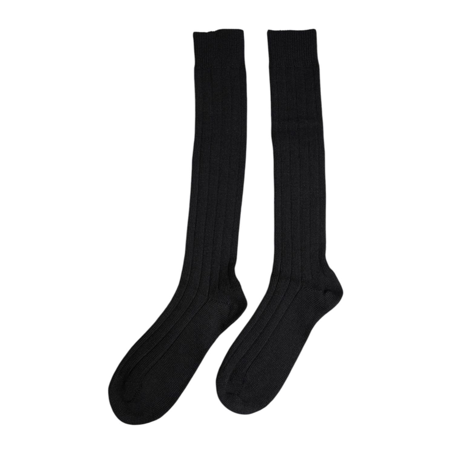 Dolce & Gabbana Black DG Logo Print Over The Calf Socks
