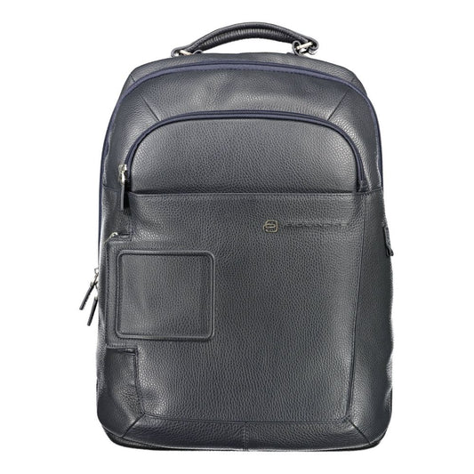 Piquadro Blue Leather Men Backpack Piquadro Dim Gray