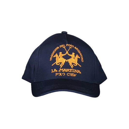 La Martina Blue Cotton Hats & Cap La Martina Dark Slate Gray