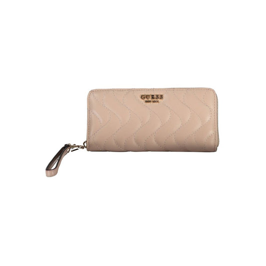 Guess Jeans Pink Polyethylene Women Wallet Guess Jeans Tan
