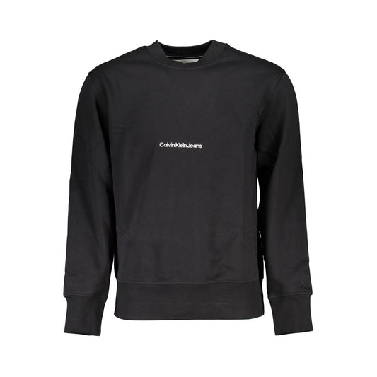Calvin Klein Sleek Black Crew Neck Fleece Sweatshirt Calvin Klein Dark Slate Gray
